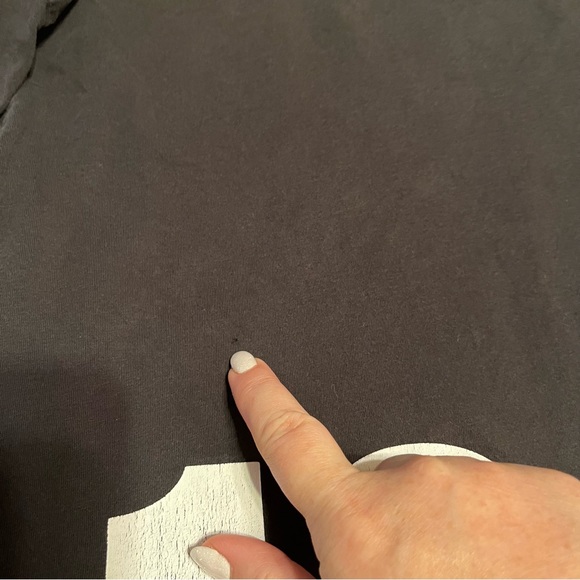 H&M Womens Faded Black Crop Long Sleeve Shirt San Fran 1993 Top Y2K 90s *FLAW - Picture 9 of 12